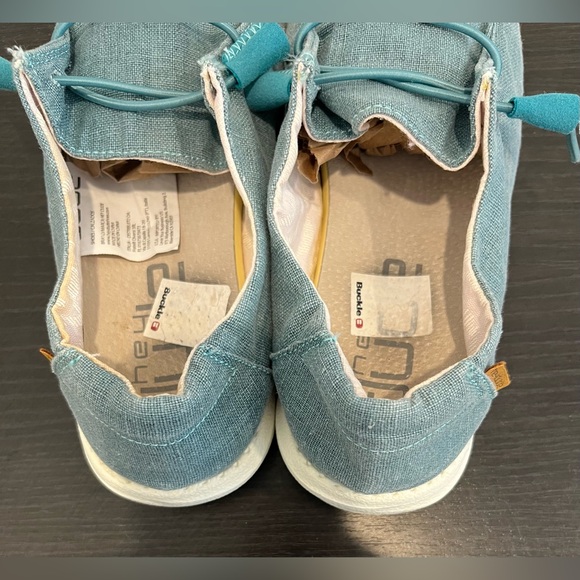 Hey Dude Wendy Chambray Aqua Slip On Shoes Loafers Women’s Size 10 - Picture 7 of 12